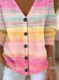 Women Abstract Casual Spring/Fall Printing Cardigan