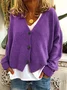 Women Plain Casual Spring/Fall Cardigan