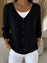 Women Plain Casual Spring/Fall Cardigan