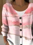 Women Abstract Casual Spring/Fall Printing Cardigan