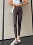Women Plain Casual All Season Split Joint Long Leggings