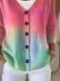Women Abstract Casual Spring/Fall Printing Cardigan