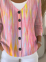 Women Abstract Casual Spring/Fall Printing Cardigan