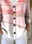 Women Abstract Casual Spring/Fall Printing Cardigan