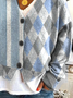 Women Striped Casual Spring/Fall Printing Cardigan