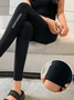 Women Plain Casual All Season Split Joint Long Leggings