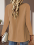 Women Plain Spring/Fall Outerwear Vintage Split Joint Long Sleeve Regular Blazer