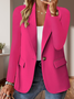 Women Plain Spring/Fall Outerwear Vintage Split Joint Long Sleeve Regular Blazer