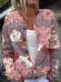 Women Floral Casual Spring/Fall Printing Cardigan