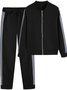 Women Geometric Split Joint Two-Piece Set Daily Long Sleeve Casual Spring/Fall Top With Pants Matching Set