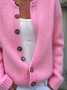 Women Plain Casual Spring/Fall Printing Cardigan