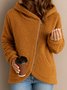 Women's Winter Outerwear Cotton Casual Plain Long Sleeve Hoodie Fleece Coat