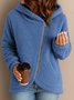 Women's Winter Outerwear Cotton Casual Plain Long Sleeve Hoodie Fleece Coat