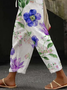 Women Floral Long Pants Casual Spring/Fall Trousers