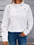 Women Geometric Turtleneck Jacquard Vintage Spring/Fall Long Sleeve Sweatshirt