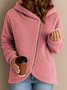 Women's Winter Outerwear Cotton Casual Plain Long Sleeve Hoodie Fleece Coat