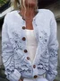 Women Floral Casual Spring/Fall Printing Cardigan