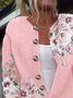 Women Floral Casual Spring/Fall Printing Cardigan