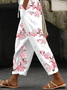 Women Floral Long Pants Casual Spring/Fall Trousers