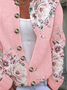 Women Floral Casual Spring/Fall Printing Cardigan