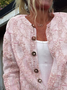 Women Abstract Casual Spring/Fall Printing Cardigan