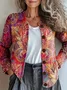 Women's Vintage Spring/Fall Ethnic Knitted Floral Cardigan