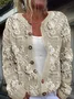 Women Floral Casual Spring/Fall Printing Cardigan