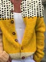 Women Abstract Casual Spring/Fall Printing Cardigan