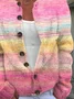 Women Abstract Casual Spring/Fall Printing Cardigan