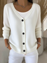 Women Plain Casual Spring/Fall Cardigan