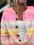 Women Abstract Casual Spring/Fall Printing Cardigan