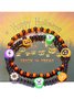 Halloween Bracelet Amazon Hot Sale Rice Bead Orange Pumpkin Skull Pendant Set Hand Jewelry