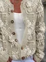 Women Floral Casual Spring/Fall Printing Cardigan