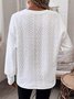 Women Geometric V Neck Jacquard Vintage Spring/Fall Long Sleeve Sweatshirt