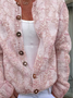 Women Abstract Casual Spring/Fall Printing Cardigan