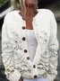 Women Floral Casual Spring/Fall Printing Cardigan
