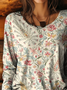 Women Floral Long Sleeve Tee T-shirt Crew Neck Printing Casual Spring/Fall Graphic Tee Top