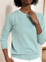 Women Plain Split Joint Spring/Fall Street Long Sleeve Crew Neck Sweater