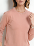 Women Plain Split Joint Spring/Fall Street Long Sleeve Crew Neck Sweater