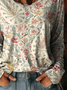 Women Floral Long Sleeve Tee T-shirt Crew Neck Printing Casual Spring/Fall Graphic Tee Top