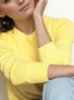 Women Plain Split Joint Spring/Fall Street Long Sleeve Crew Neck Sweater