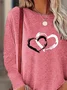 Women Heart/Cordate Long Sleeve Tee T-shirt Crew Neck Printing Casual Spring/Fall Graphic Tee Top