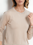 Women Plain Split Joint Spring/Fall Street Long Sleeve Crew Neck Sweater