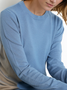 Women Plain Split Joint Spring/Fall Street Long Sleeve Crew Neck Sweater