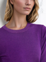 Women Plain Split Joint Spring/Fall Street Long Sleeve Crew Neck Sweater