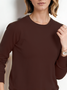 Women Plain Split Joint Spring/Fall Street Long Sleeve Crew Neck Sweater