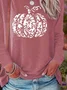 Women Halloween (pumpkin) Long Sleeve Tee T-shirt Crew Neck Printing Casual Spring/Fall Graphic Tee Top