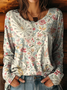Women Floral Long Sleeve Tee T-shirt Crew Neck Printing Casual Spring/Fall Graphic Tee Top