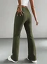 Women Plain Long Elastic Waist Pants Casual Spring/Fall Trousers