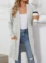 Women Plain Spring/Fall Cover-up Vintage Split Joint Lightweight Cardigan